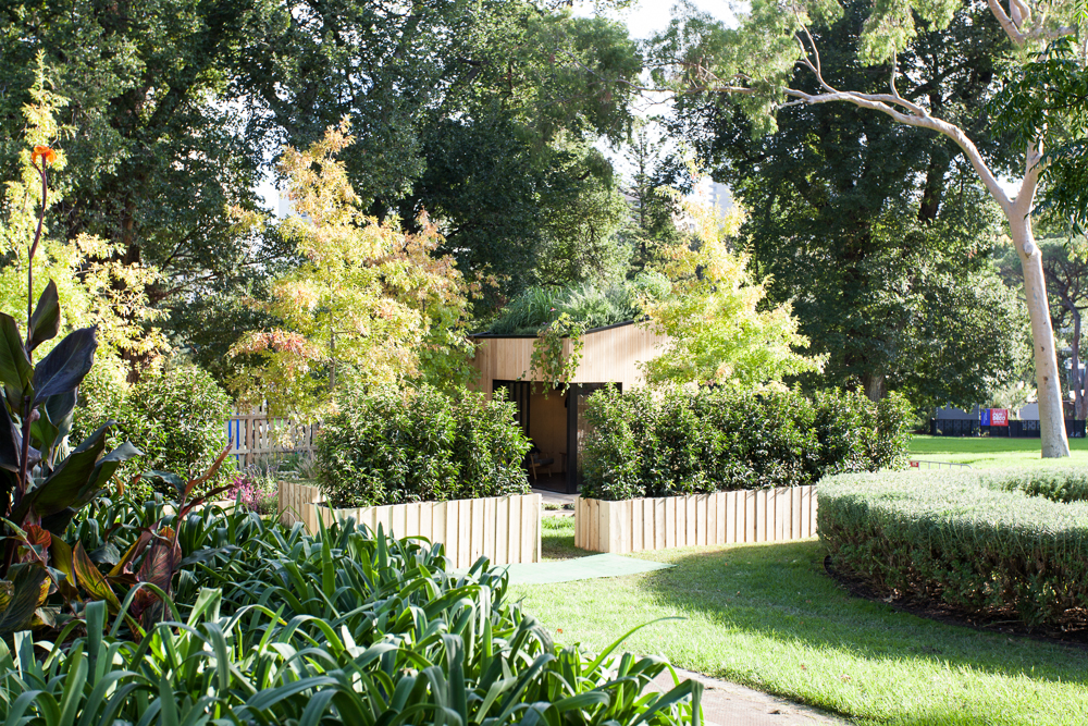 backyard room full garden view