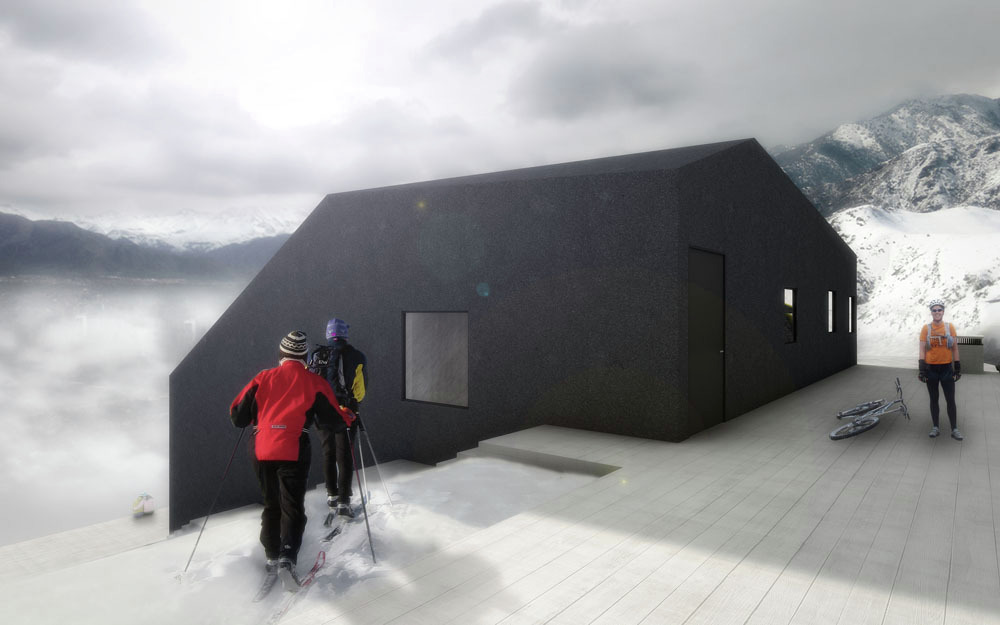snow house render exterior